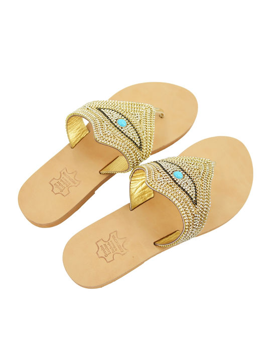 Sandale Casual Damă Din Piele Aur