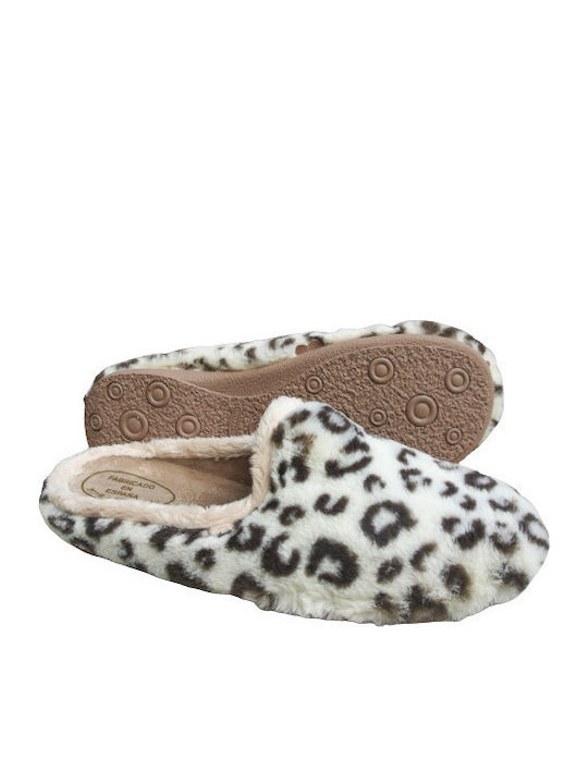 Anatomical Women's Slippers with Fur White