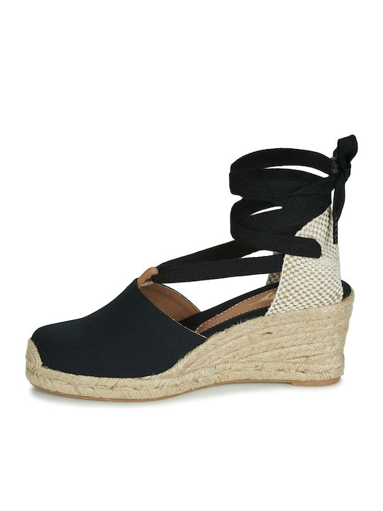 Granda Platforme Dama Tip Espadrile Negre