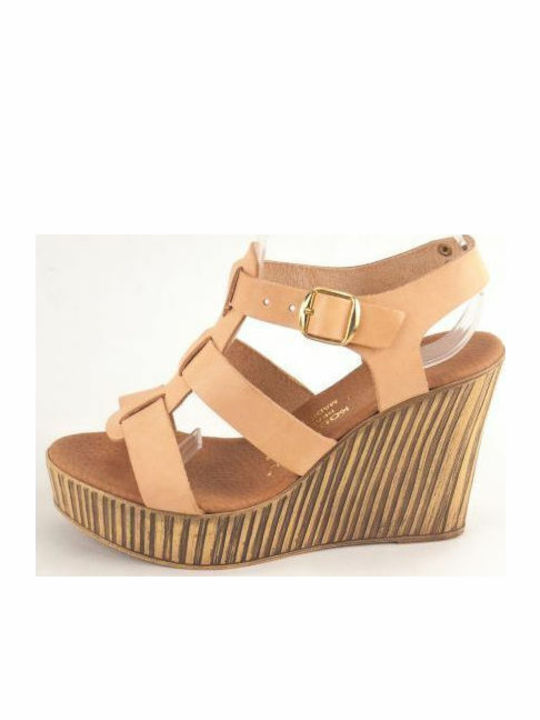 Damenplattformen Beige