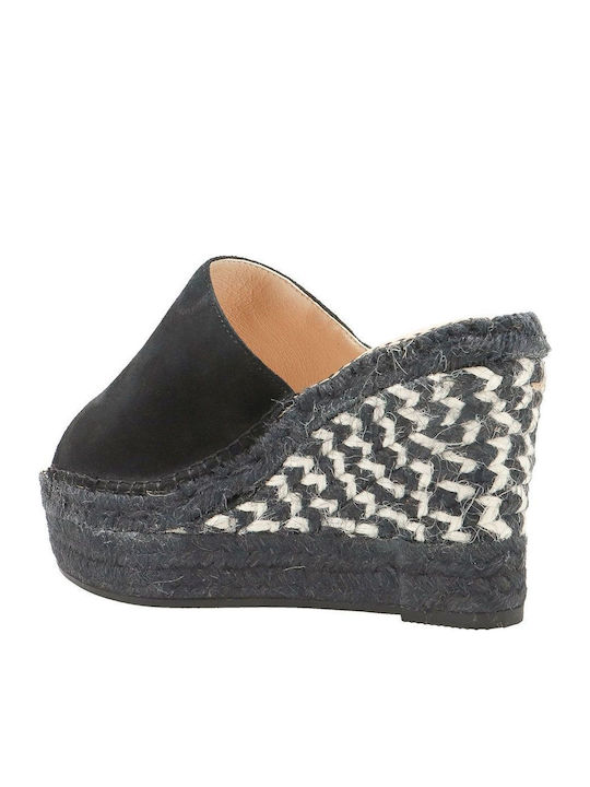 2 Serraje Women's Suede Platform Wedge Sandals Black