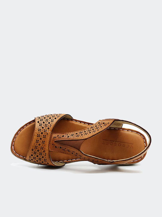 Sandalen Anatomische Damenplattformen Tabac Braun
