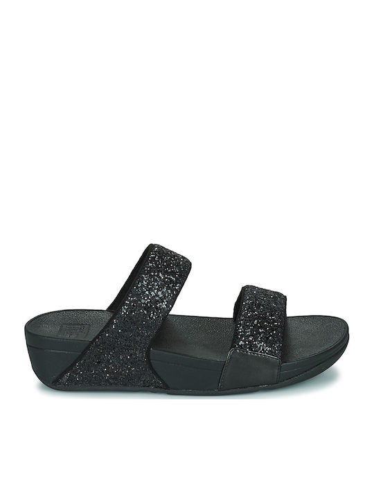 Lulu Women's Leather Platform Wedge Sandals Black