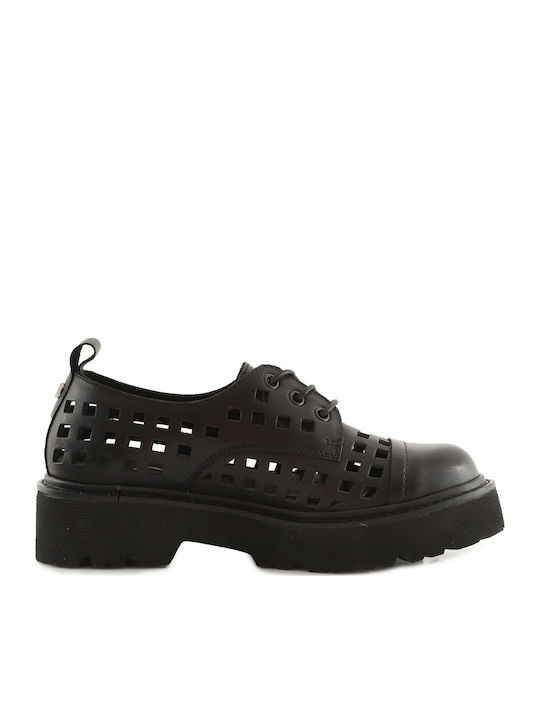 Women's Leather Oxford Shoes Black