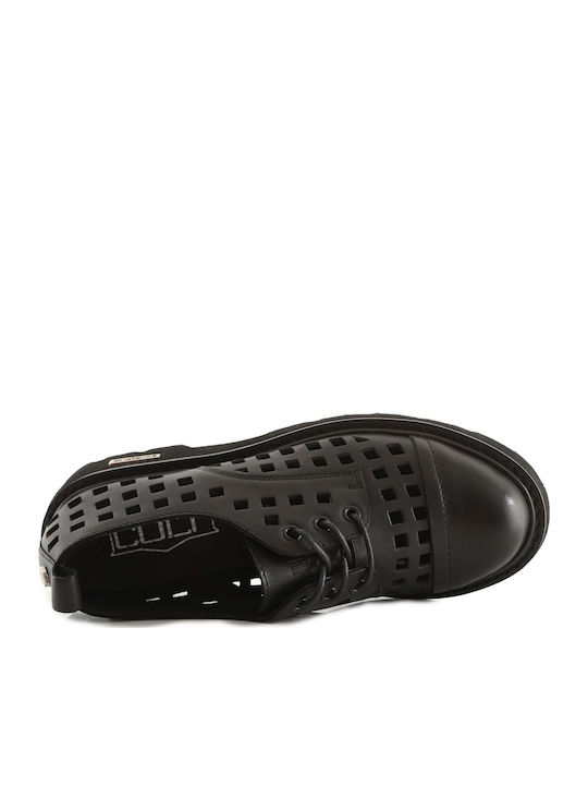 Women's Leather Oxford Shoes Black