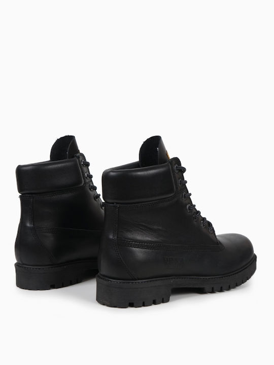 Leder Stiefeletten Damen Schwarz