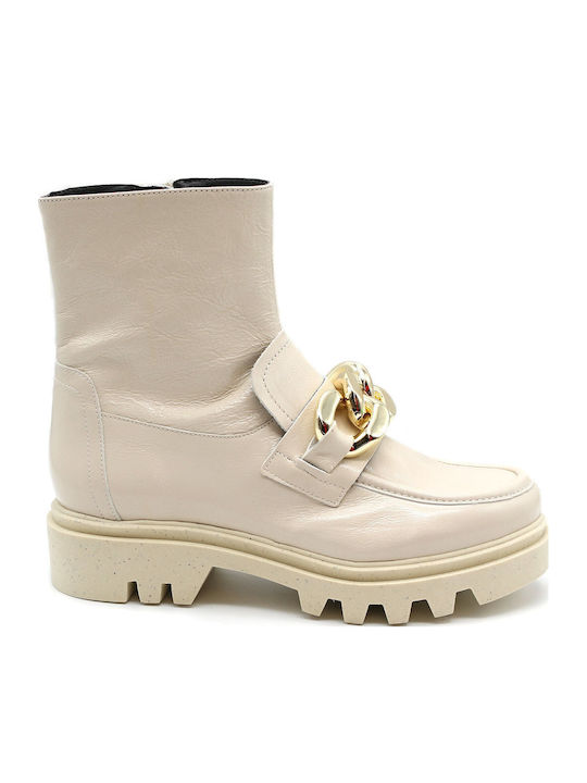 Stiefeletten Damen Beige