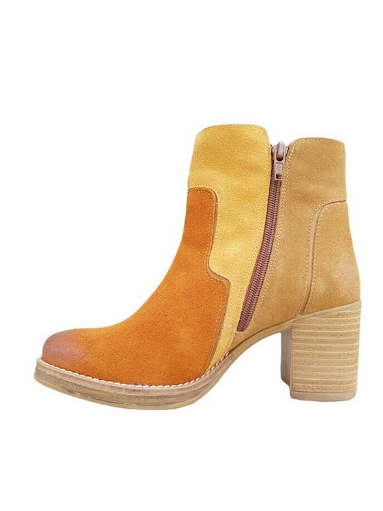 Suede Women's Ankle Boots Tabac Brown
