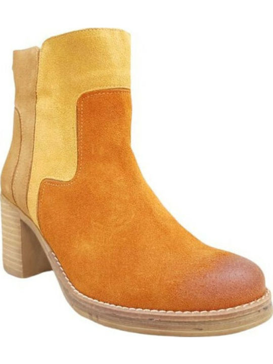 Suede Women's Ankle Boots Tabac Brown