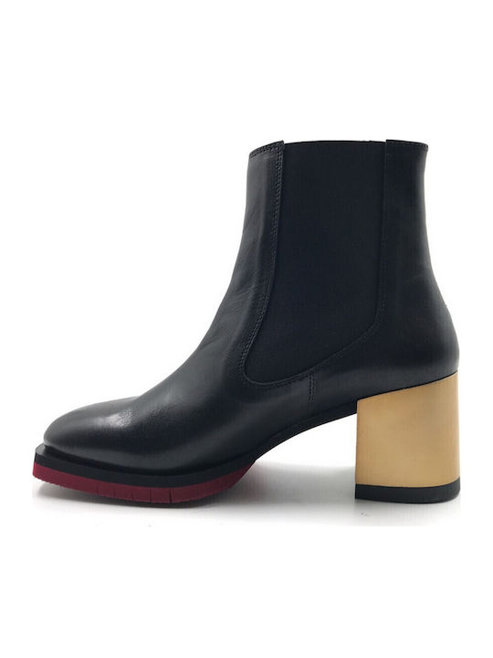 Leder Damen Chelsea Stiefeletten Schwarz