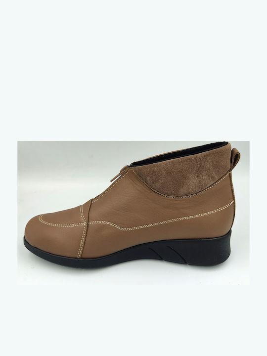 Leder Stiefeletten Damen Braun