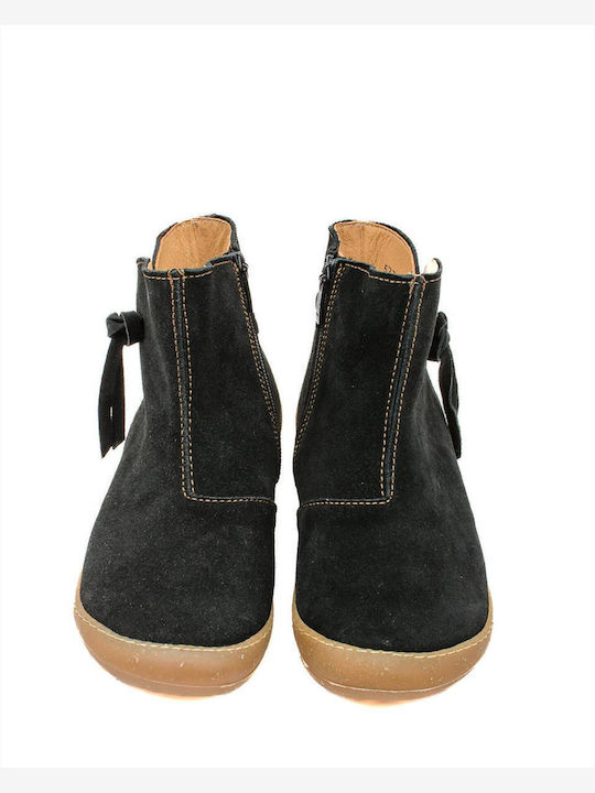 Suede Γυναικεία Μποτάκια με Πλατφόρμα Μαύρα
