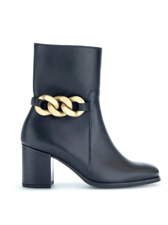 Leder Stiefeletten Damen Schwarz