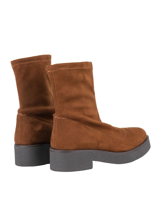 Wildleder Stiefeletten Damen Braun