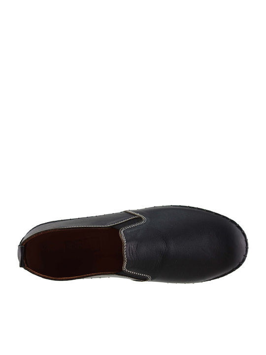 Damen Slip-Ons Leder Schwarze
