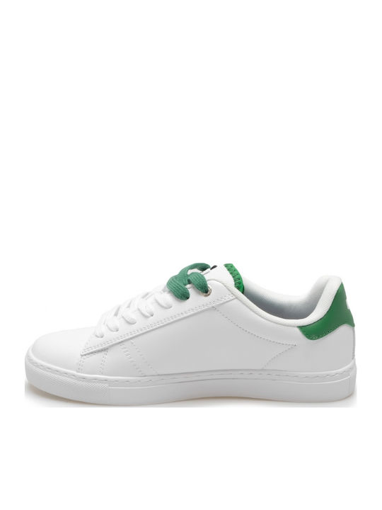 Ανδρικά Sneakers ΛΕΥΚΑ με Πράσινο