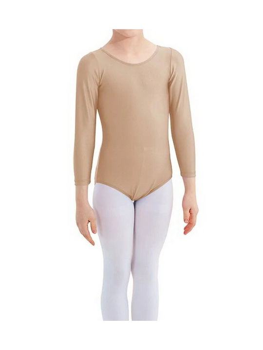 Kinder-Tanzbekleidung Kinder-Bodys 3/4-Ärmel Baumwoll-Lycra Griechische Herstellung-Türkis
