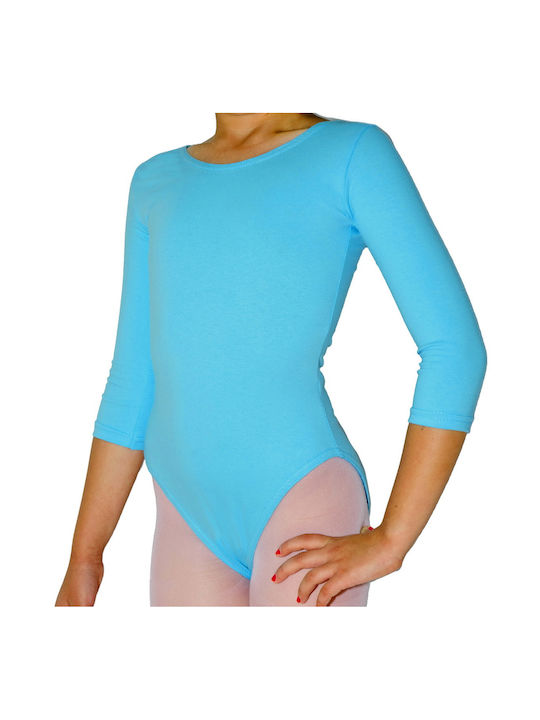 Kids' 3/4 Sleeve Bodysuit Cotton Lycra Greek Made Light Green