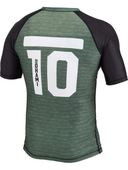Okami Short Sleeve Shirt ORS117 for Jiu-Jitsu Green