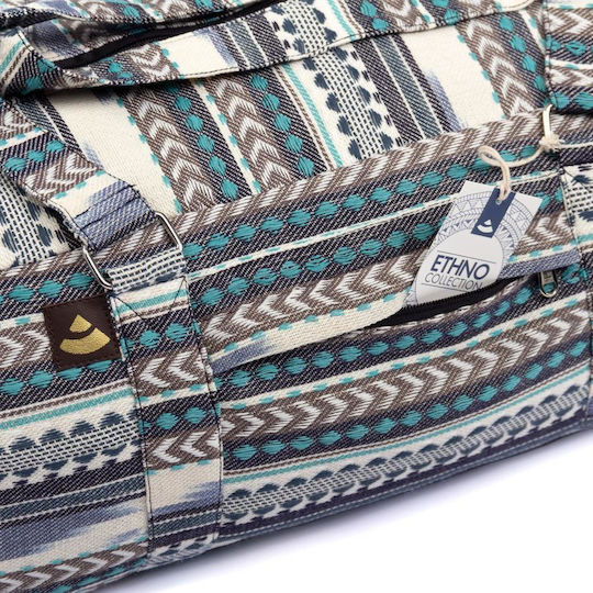 Bodhi Yoga Kit Mat Bag Ethno Τσάντα Μεταφοράς Στρώμα Βαμβάκι Μαύρο Άσπρο Μπλε Διαστάσεις 63cm X 20cm X 23cm