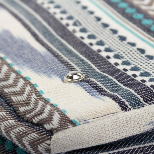 Bodhi Yoga Kit Mat Bag Ethno Τσάντα Μεταφοράς Στρώμα Βαμβάκι Μαύρο Άσπρο Μπλε Διαστάσεις 63cm X 20cm X 23cm