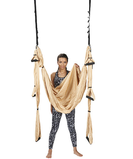 Trendy Sport Aerial Yoga Hammock with Handles Beige