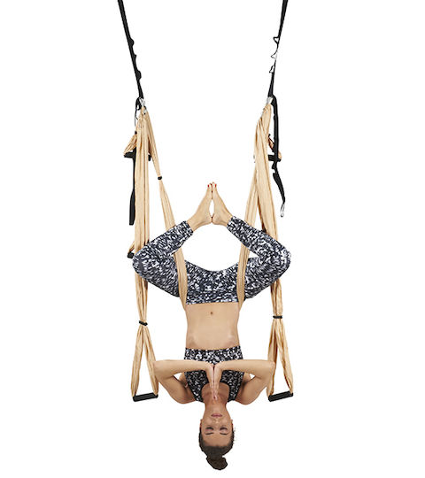 Trendy Sport Aerial Yoga Hammock with Handles Beige