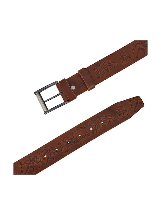 Breit Herren Gürtel Leder Braun