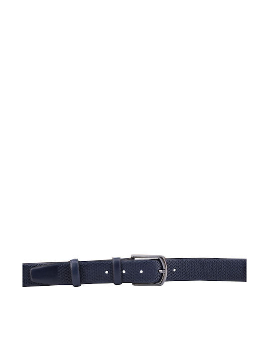 Ανδρική Ζώνη Δερμάτινη Navy Μπλε