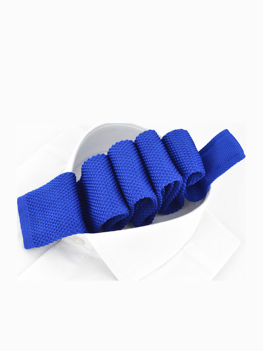 Eros Herren Krawatte Synthetisch,Polyester/Cotton/Leather Gestrickt Monochrom in Blau Farbe Eros Herren Krawatte Synthetisch,Polyester/Cotton/Leather Gestrickt Monochrom in Blau Farbe