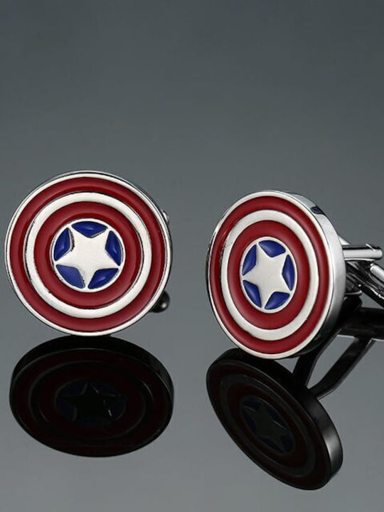 Cufflinks from Steel in Red Color