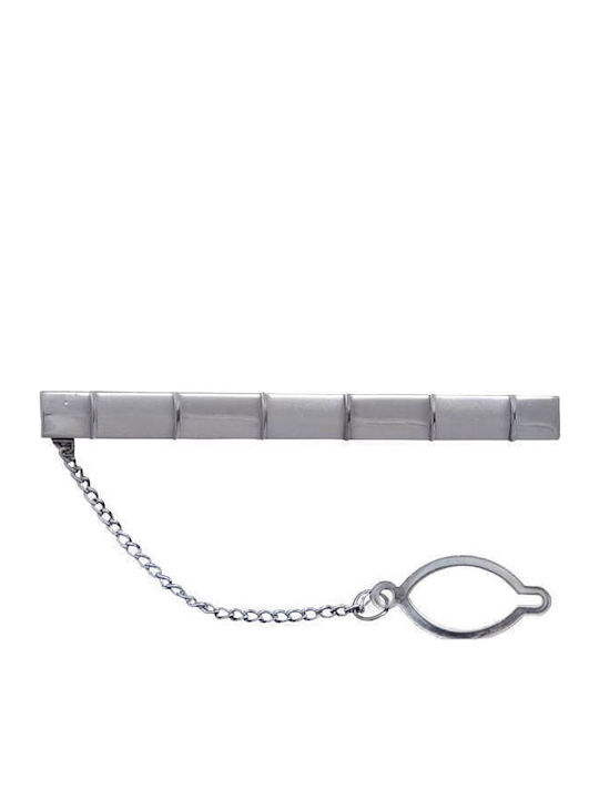 SilverBrand.gr Clip Γραβάτας από Ατσάλι Ασημί