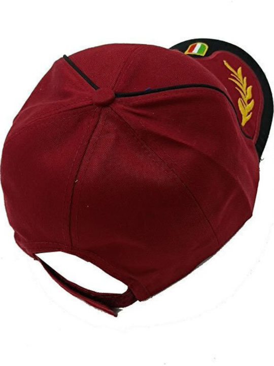 Luciano Faketti Jockey Cap Embroidery Adjustable One Size Cotton Burgundy