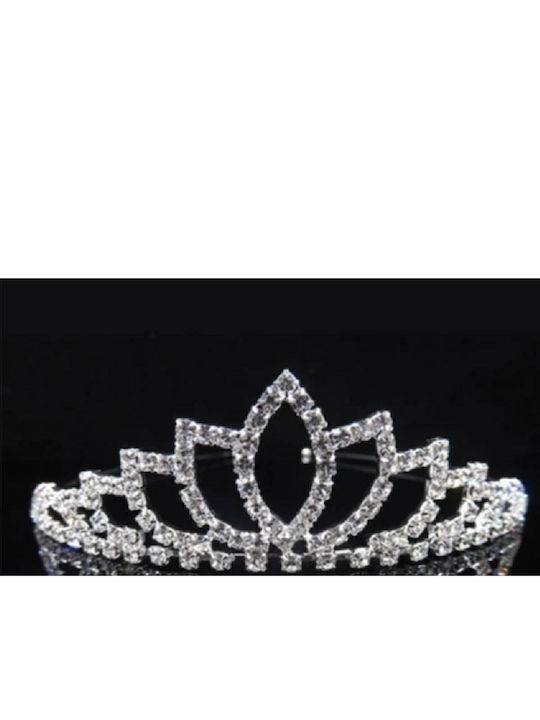 Bridal Crown Tiara Birthday Party Crystals Silver Height 2.70cm
