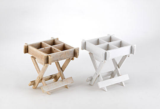 Wooden Four-Seat Stool-Planter 0496.17575 Beige