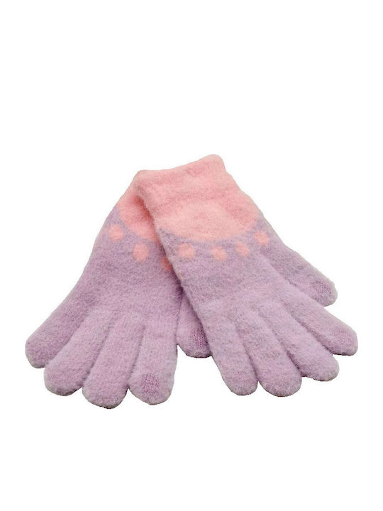 Unisex Touch Gloves with Fur Purple