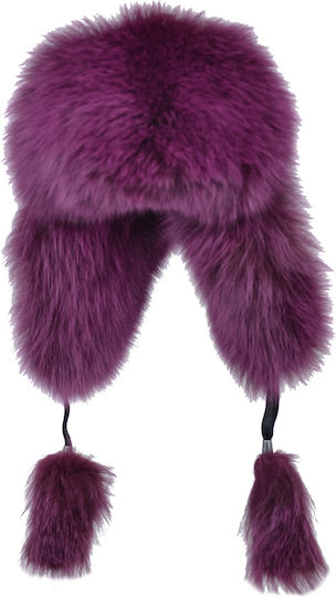 Earflap Γυναικείος Σκούφος Πλεκτός σε Μωβ χρώμα