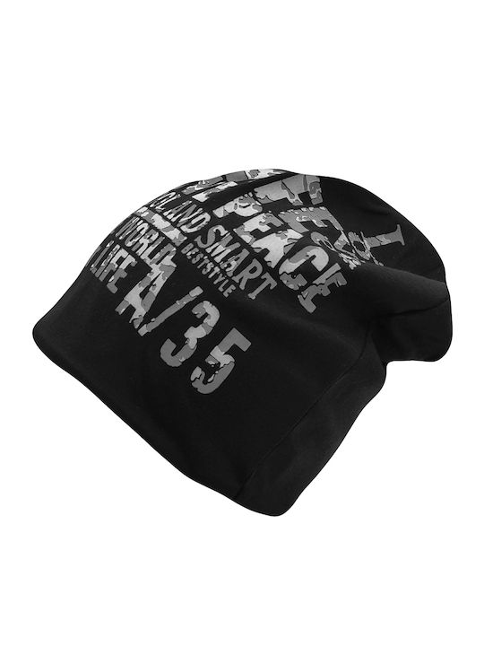 Beanie Unisex Σκούφος Πλεκτός σε Μαύρο χρώμα