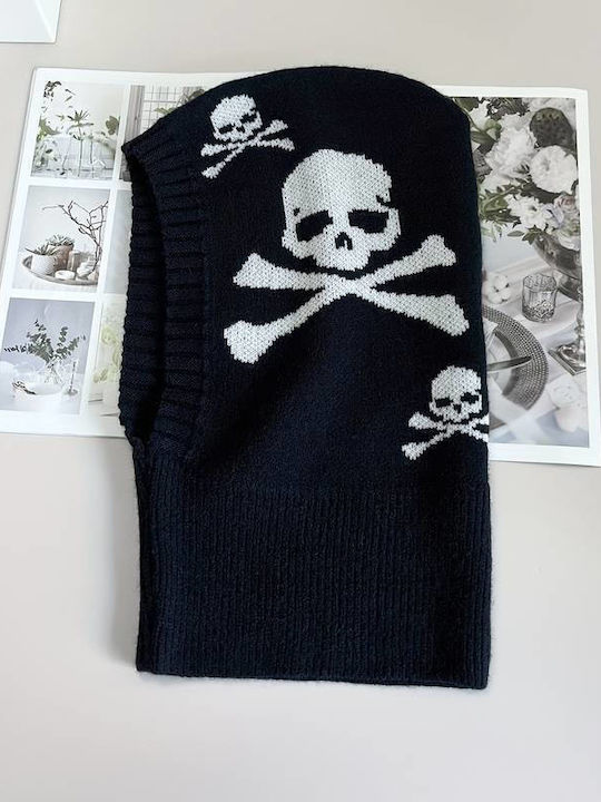 Volles Gesicht Unisex Beanie Gestrickt in Schwarz Farbe