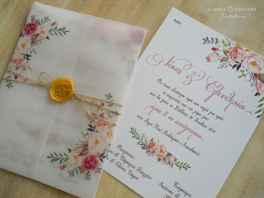 Invitație De Nuntă Flowers Aaf8101