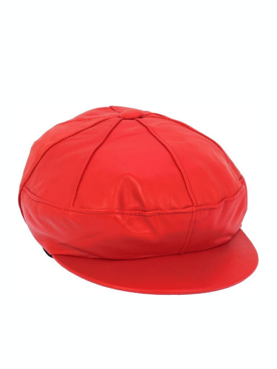 Annie Leather Frauen Leder Hut Kappe Rot