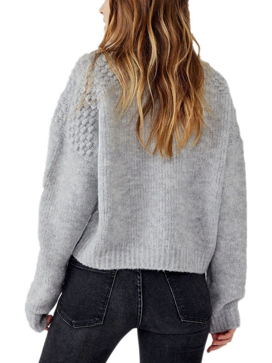Γυναικείο Μακρυμάνικο Πουλόβερ Ζιβάγκο LIGHT GREY HEATHER
