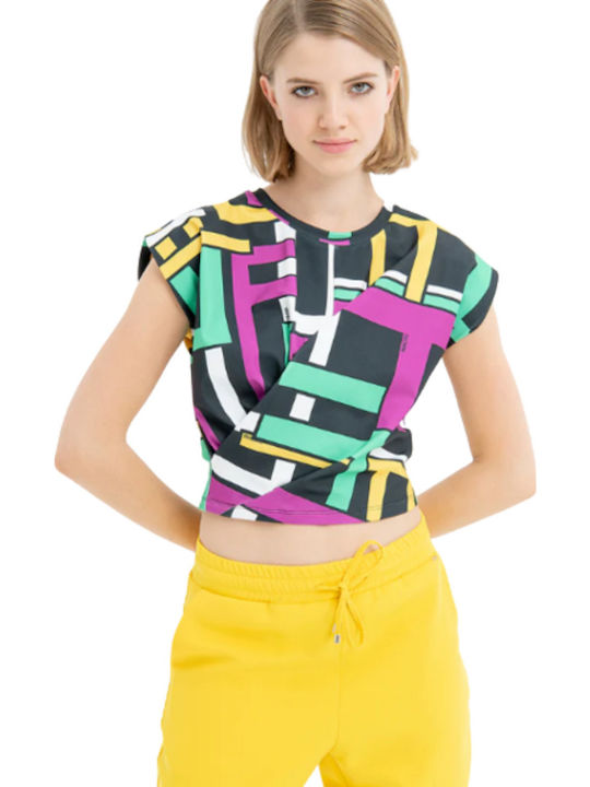 Γυναικείο Καλοκαιρινό Crop Top Αμάνικο Multicolor