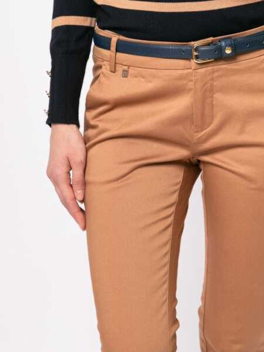 Γυναικείο Chino Παντελόνι Βαμβακερό σε Slim Εφαρμογή Μπεζ