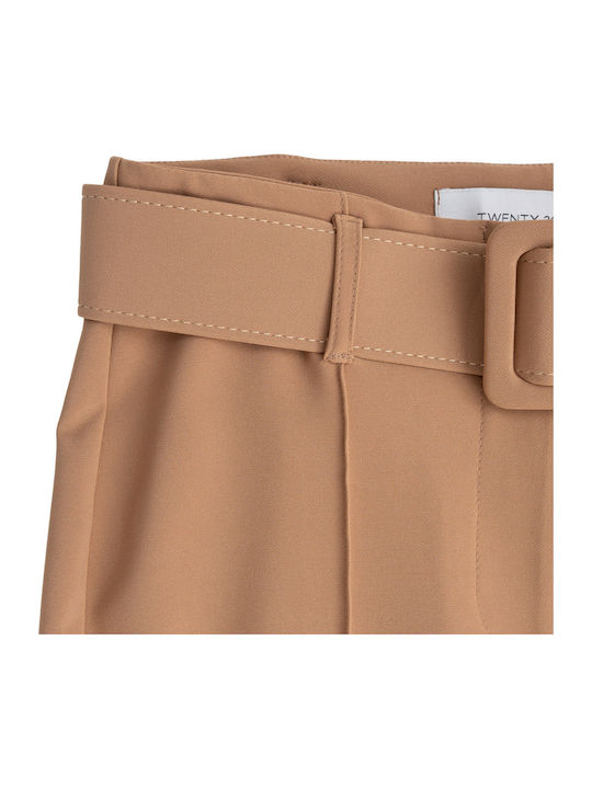 Dama Talie înaltă Tesatura Pantaloni Tabac maro