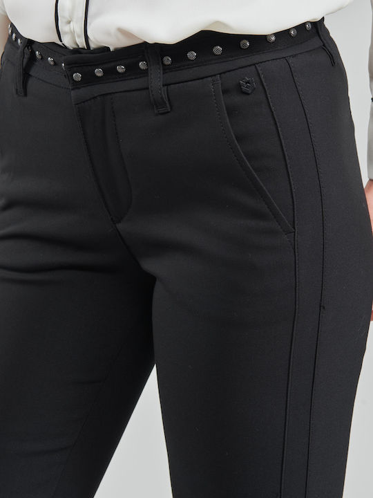 Damen Chino Hose in Karotten Passform Black