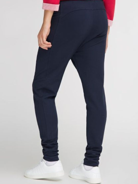 Damen Hoch tailliert Stoff Hose Blue