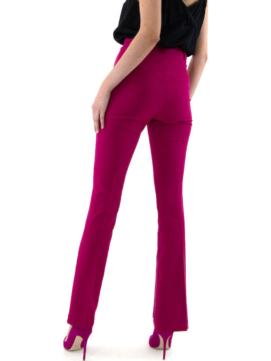 Twenty 29 Pants Women Twenty-29 Γυναικείο Ψηλόμεσο Υφασμάτινο Παντελόνι Καμπάνα Μαύρο
