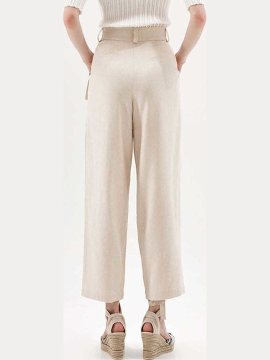 Damen Stoff Hose Ecru