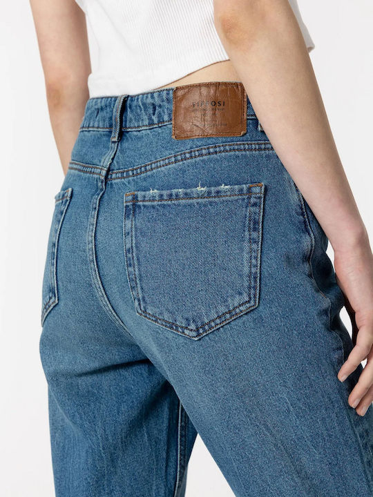 Ψηλόμεσο Γυναικείο Jean Παντελόνι σε Mom Εφαρμογή Blue